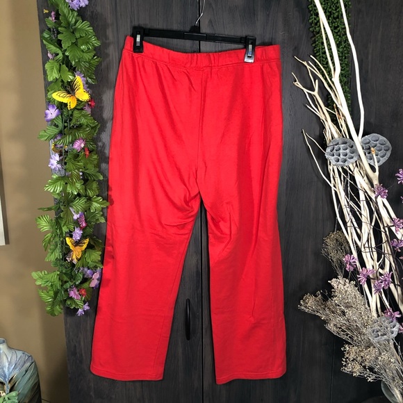/🌸5/$25🌸Vintage Cotton Red Bootcut Drawstring Sweatpants Size Large - Picture 8 of 14